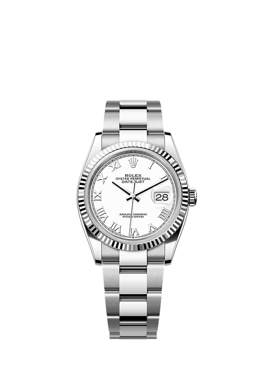 Men’s Datejust 36 Ref. 126234 Automatic Watch in Oystersteel & White Gold (White Dial)