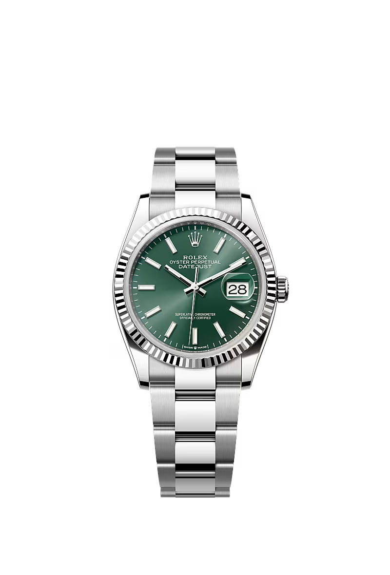 Men’s Datejust 36 Ref. 126234 Automatic Watch in Oystersteel & White Gold (Mint Green Dial)