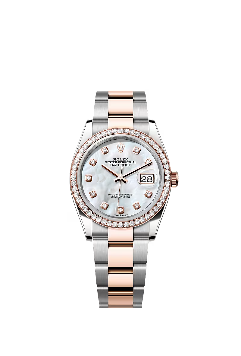 Men’s Rolex Datejust 36 126281RBR Automatic Watch with Mother-of-Pearl Dial