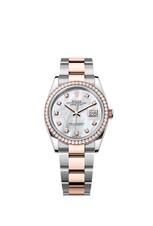 Men’s Rolex Datejust 36 126281RBR Automatic Watch with Mother-of-Pearl Dial