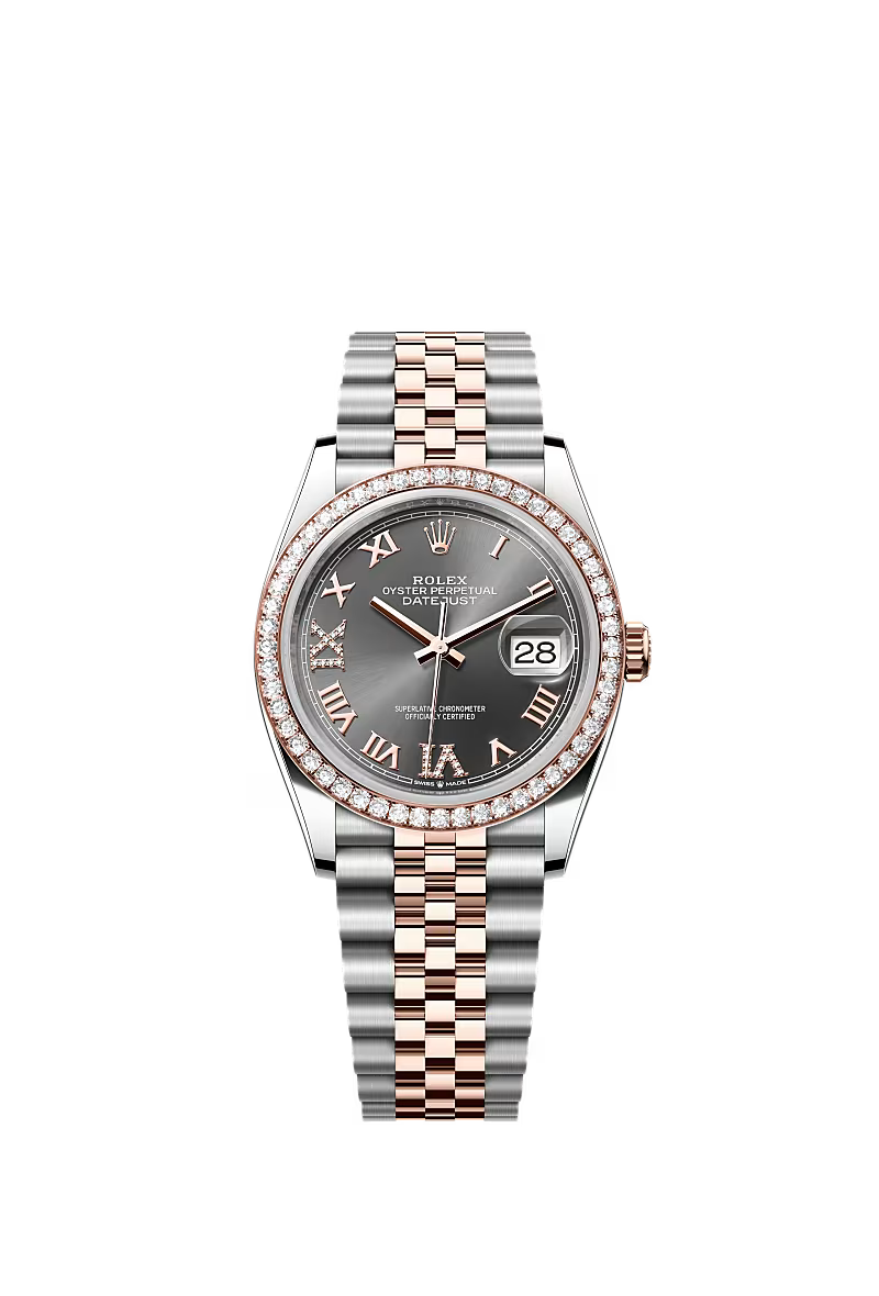 Men’s Rolex Datejust 36 126281RBR Automatic Watch with Slate Diamond Dial