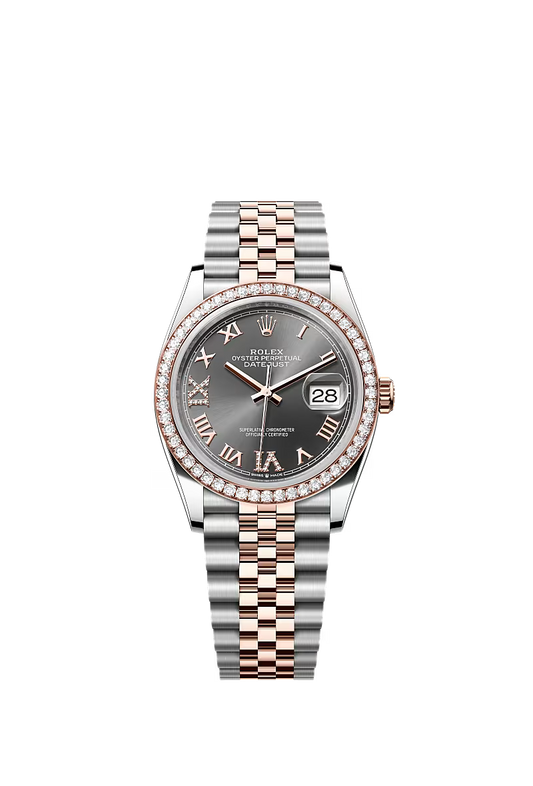Men’s Rolex Datejust 36 126281RBR Automatic Watch with Slate Diamond Dial