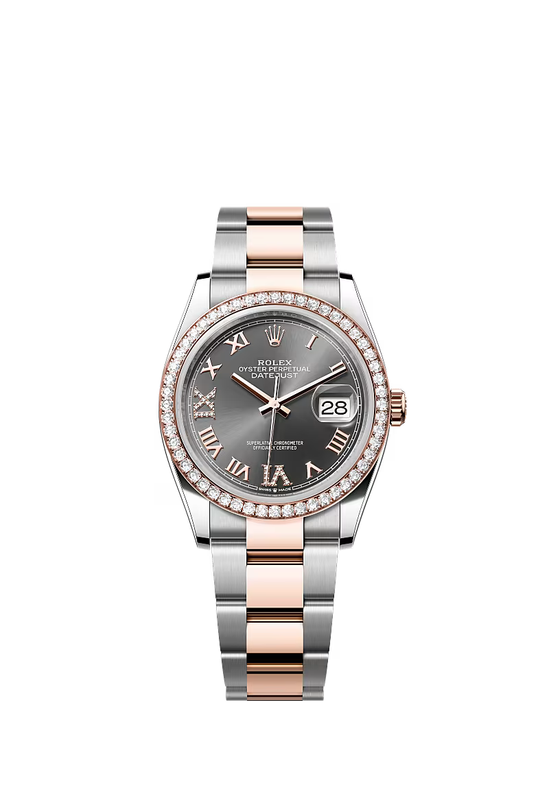 Men’s Rolex Datejust 36 126281RBR Automatic Watch with Slate Diamond Dial