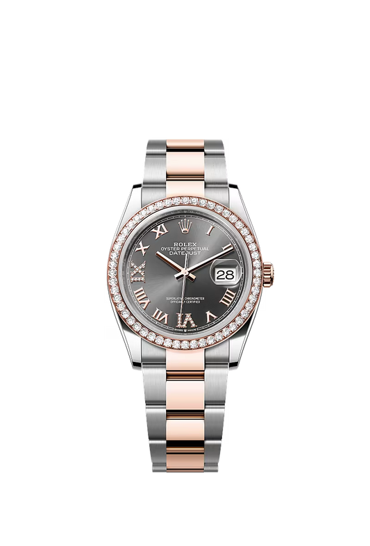 Men’s Rolex Datejust 36 126281RBR Automatic Watch with Slate Diamond Dial