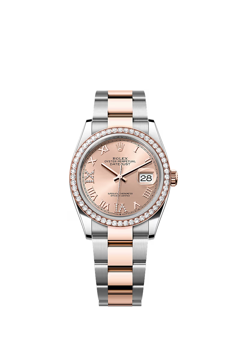 Men’s Rolex Datejust 36 126281RBR Automatic Watch with Rosé Diamond Dial