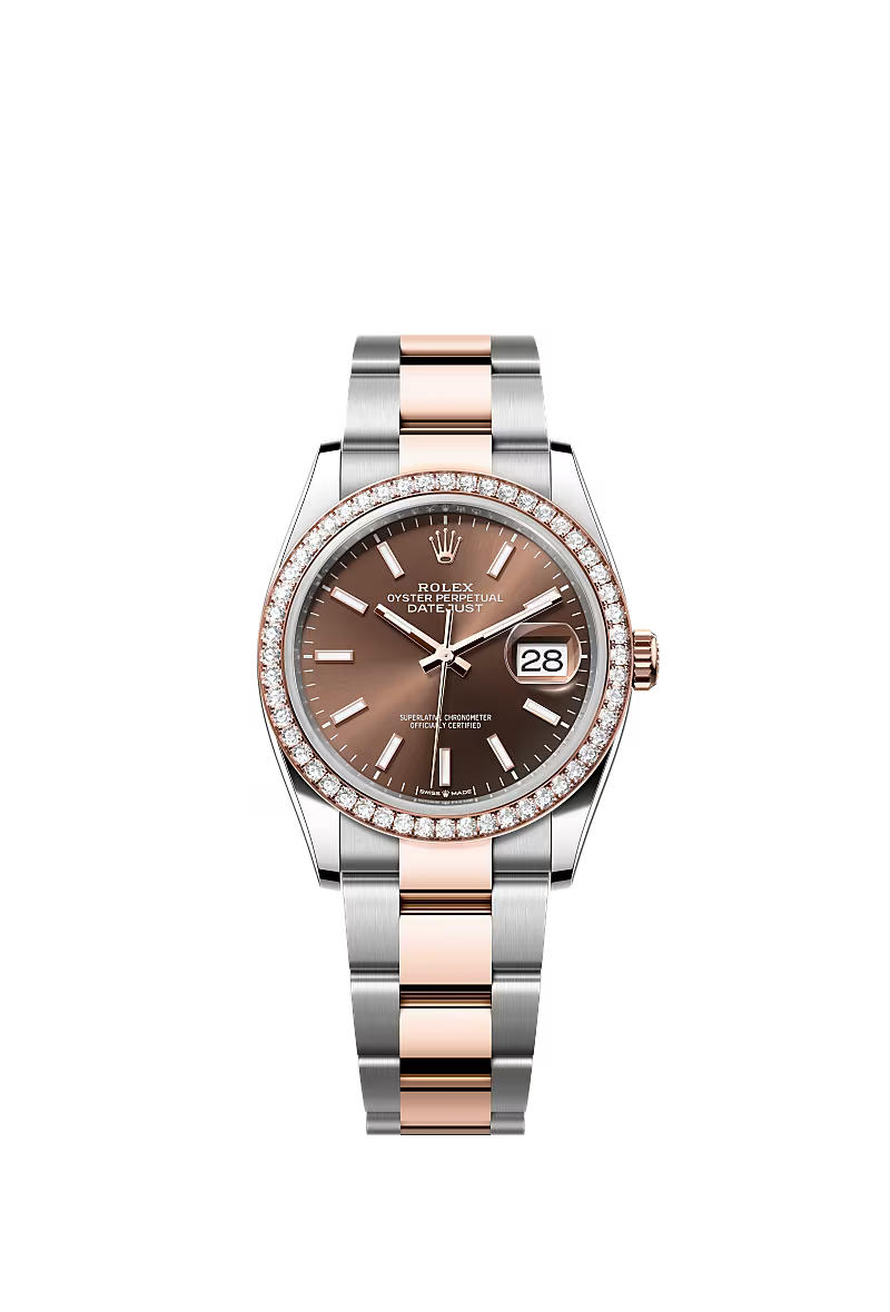 Women’s Rolex Datejust 36 126281RBR Automatic Watch – Chocolate Diamond Dial with Everose Rolesor Oyster Bracelet