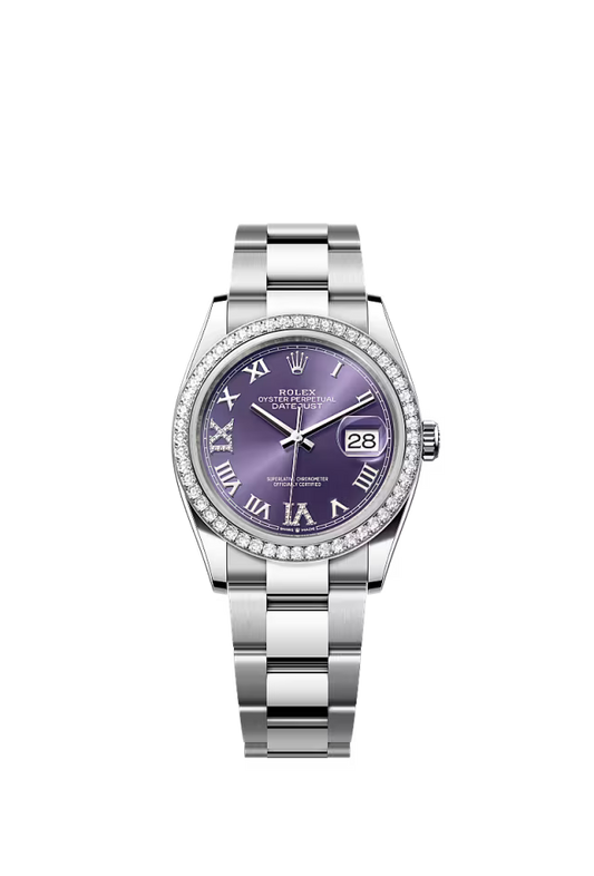 Men’s Rolex Datejust 36 126284RBR Oystersteel & White Gold – Aubergine Diamond Dial