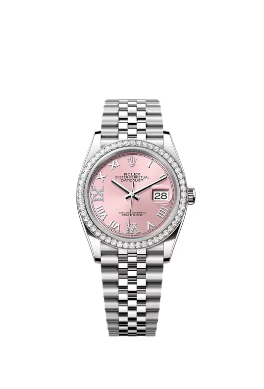 Men’s Rolex Datejust 36 126284RBR Oystersteel & White Gold Diamond Pink Dial Watch