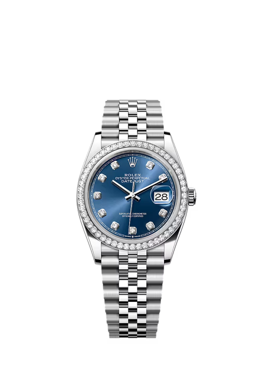 Men’s Rolex Datejust 36 126284RBR Oystersteel & White Gold Diamond Blue Dial Watch