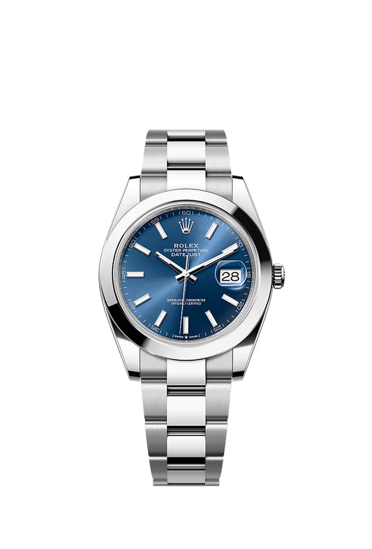 Men’s Datejust 41 Ref. 126300 Automatic Watch in Oystersteel (Bright Blue Dial)