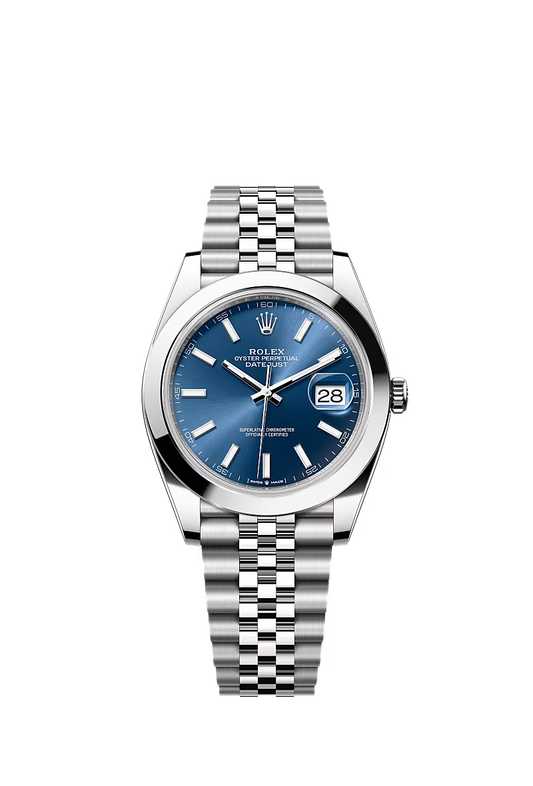 Men’s Datejust 41 Ref. 126300 Automatic Watch in Oystersteel (Bright Blue Dial, Jubilee Bracelet)