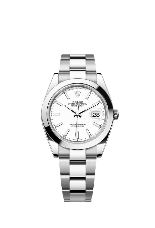 Men’s Datejust 41 Ref. 126300 Automatic Watch in Oystersteel (White Dial)