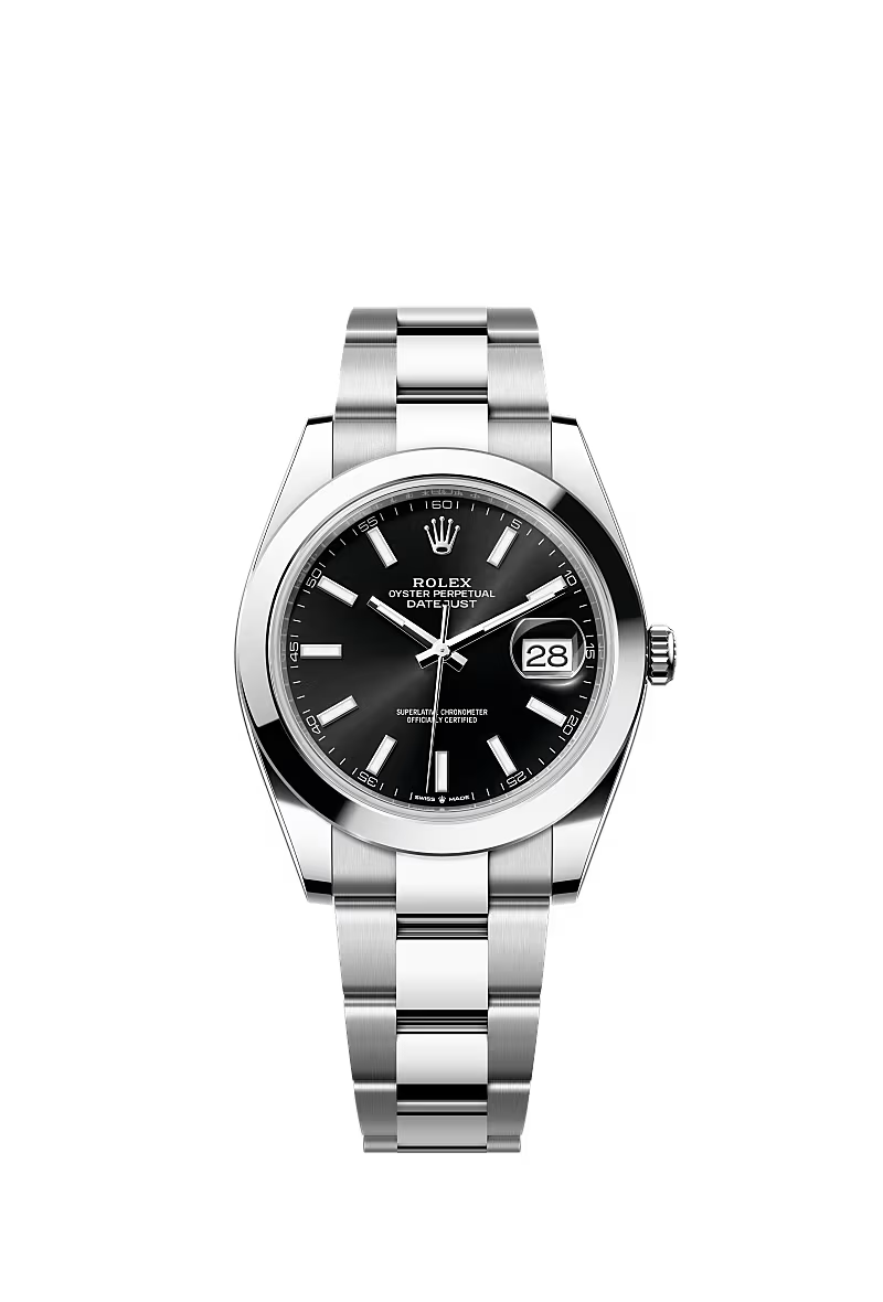 Men’s Datejust 41 Ref. 126300 Automatic Watch in Oystersteel (Bright Black Dial)