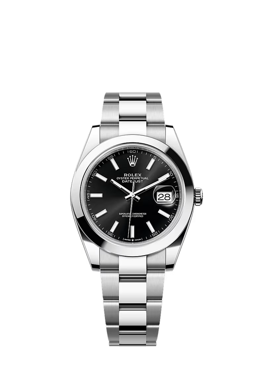 Men’s Datejust 41 Ref. 126300 Automatic Watch in Oystersteel (Bright Black Dial)