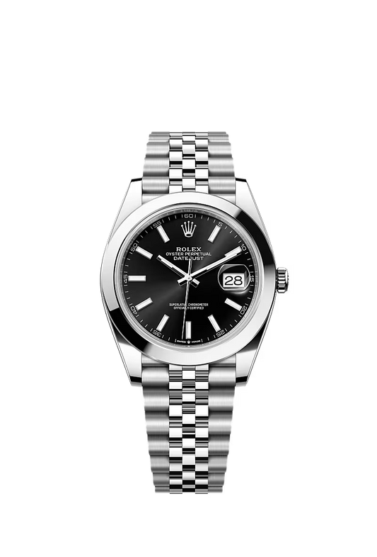 Men’s Datejust 41 Ref. 126300 Automatic Watch in Oystersteel (Bright Black Dial)