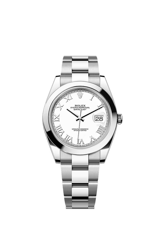 Men’s Datejust 41 Ref. 126300 Automatic Watch in Oystersteel (White Dial)