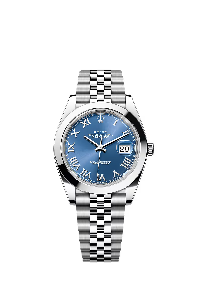 Men’s Datejust 41 Ref. 126300 Automatic Watch in Oystersteel (Azzurro Blue Dial, Jubilee Bracelet)