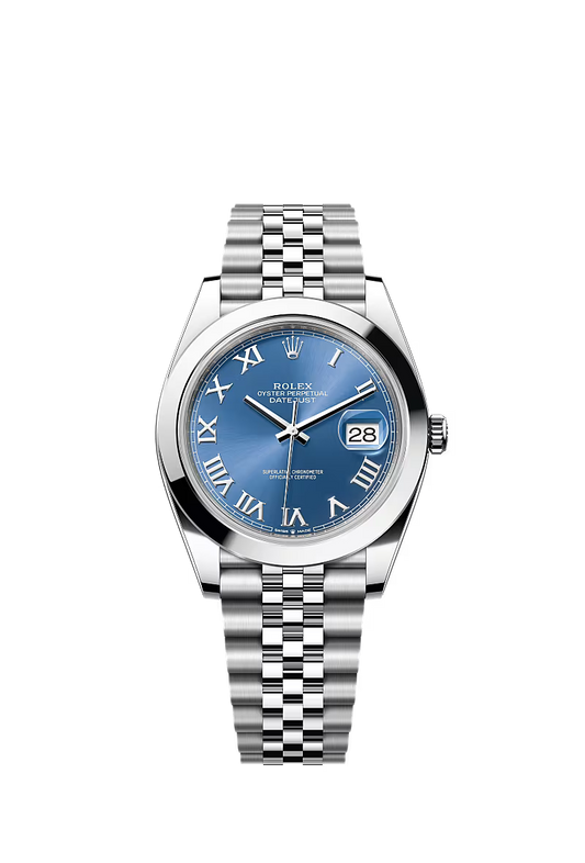 Men’s Datejust 41 Ref. 126300 Automatic Watch in Oystersteel (Azzurro Blue Dial, Jubilee Bracelet)