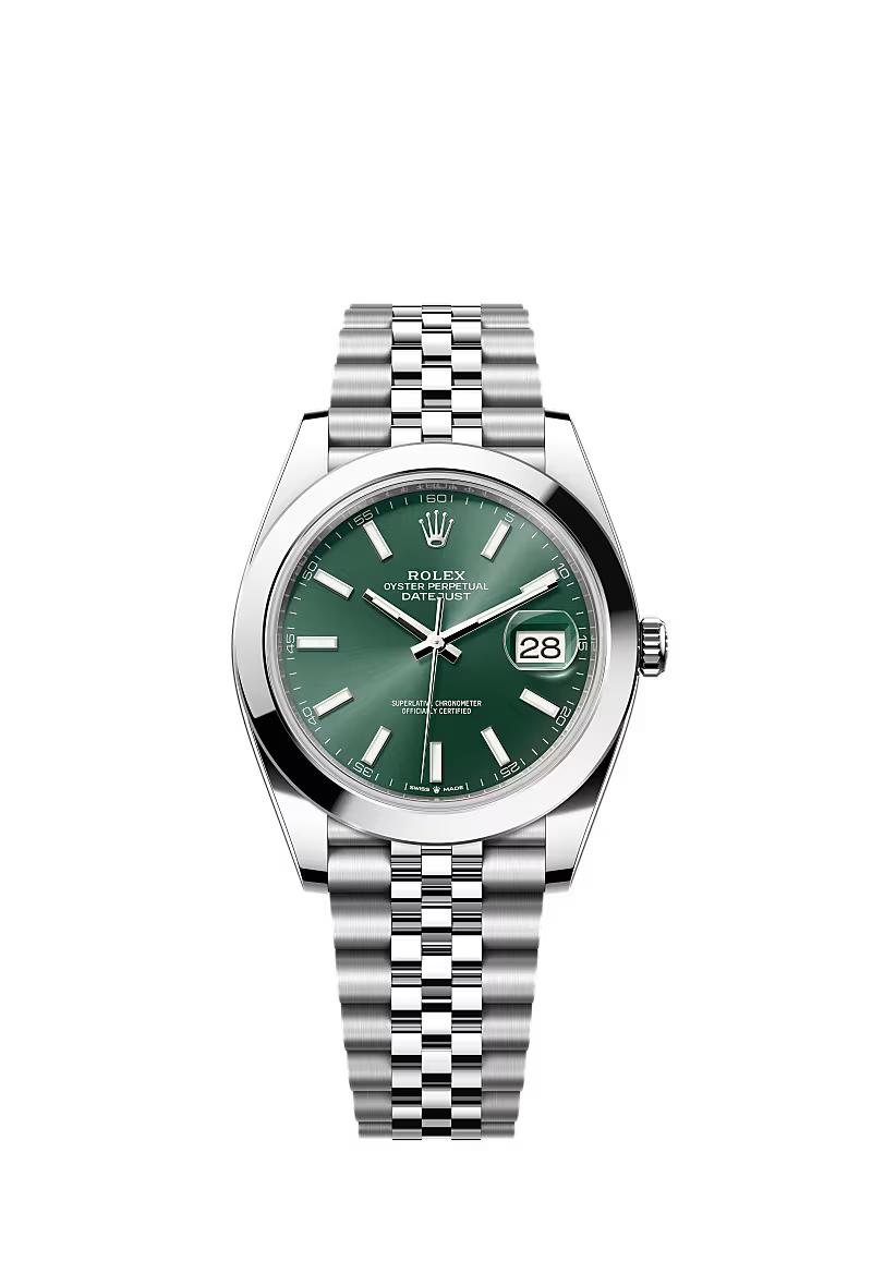 Men’s Datejust 41 Ref. 126300 Automatic Watch in Oystersteel (Mint Green Dial, Jubilee Bracelet)