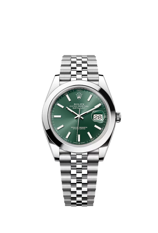 Men’s Datejust 41 Ref. 126300 Automatic Watch in Oystersteel (Mint Green Dial, Jubilee Bracelet)