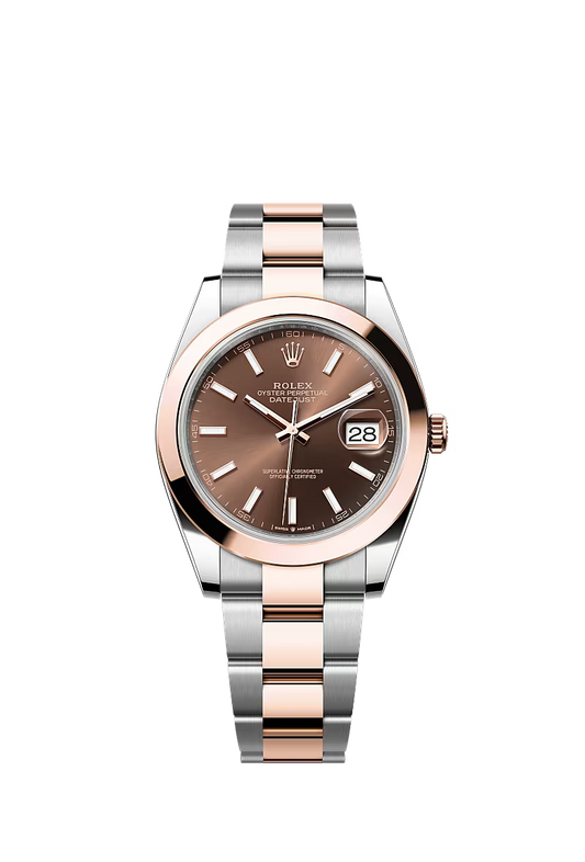 Men’s Rolex Datejust 41 126301 Automatic Watch – Chocolate Dial with Everose Rolesor Oyster Bracelet