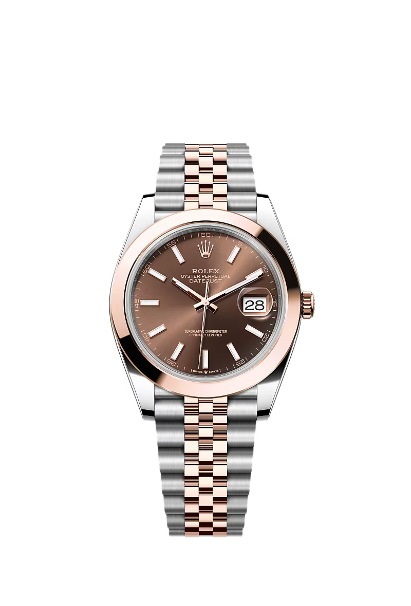 Men’s Rolex Datejust 41 126301 Automatic Watch – Chocolate Dial with Everose Rolesor Jubilee Bracelet