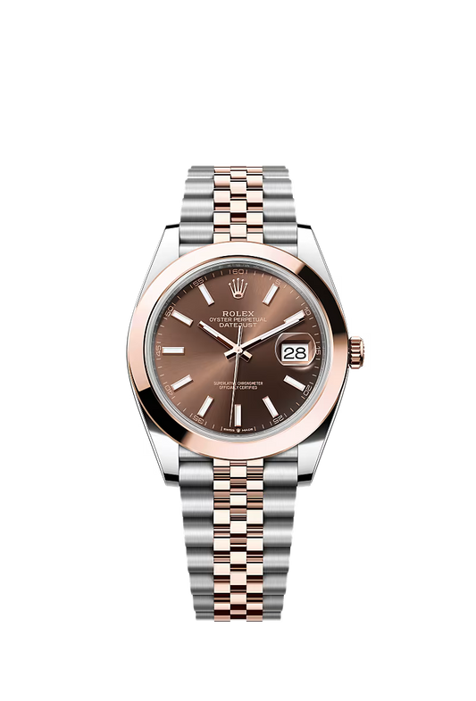 Men’s Rolex Datejust 41 126301 Automatic Watch – Chocolate Dial with Everose Rolesor Jubilee Bracelet