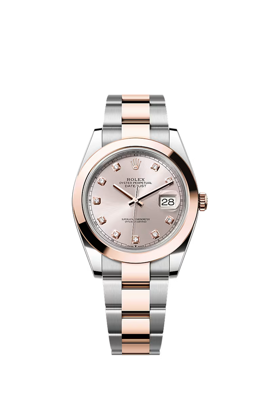 Men’s Rolex Datejust 41 126301 Automatic Watch – Sundust Diamond Dial with Everose Rolesor Oyster Bracelet
