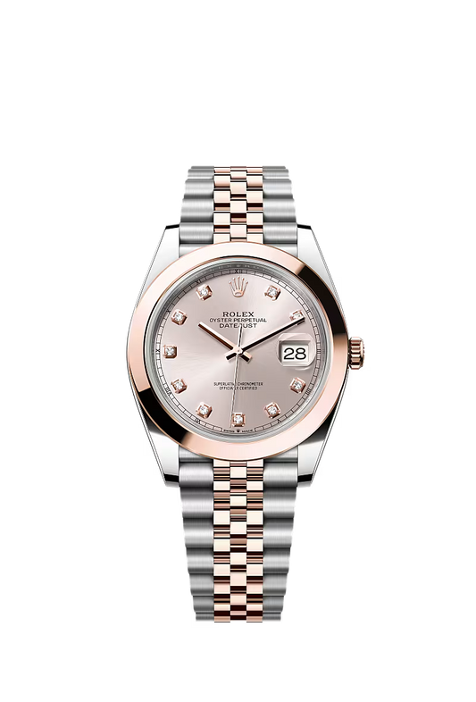 Men’s Rolex Datejust 41 126301 Automatic Watch – Sundust Diamond Dial with Everose Rolesor Jubilee Bracelet