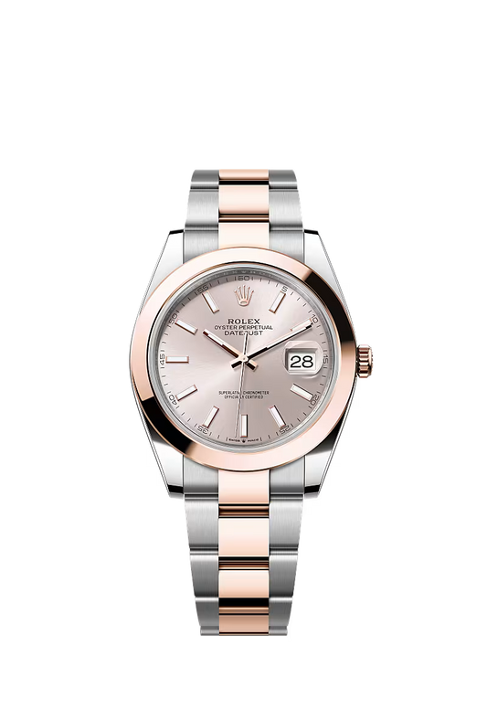 Men’s Rolex Datejust 41 126301 Automatic Watch – Sundust Dial with Everose Rolesor Oyster Bracelet
