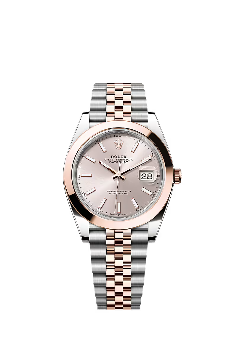 Men’s Rolex Datejust 41 126301 Automatic Watch – Sundust Dial with Everose Rolesor Jubilee Bracelet