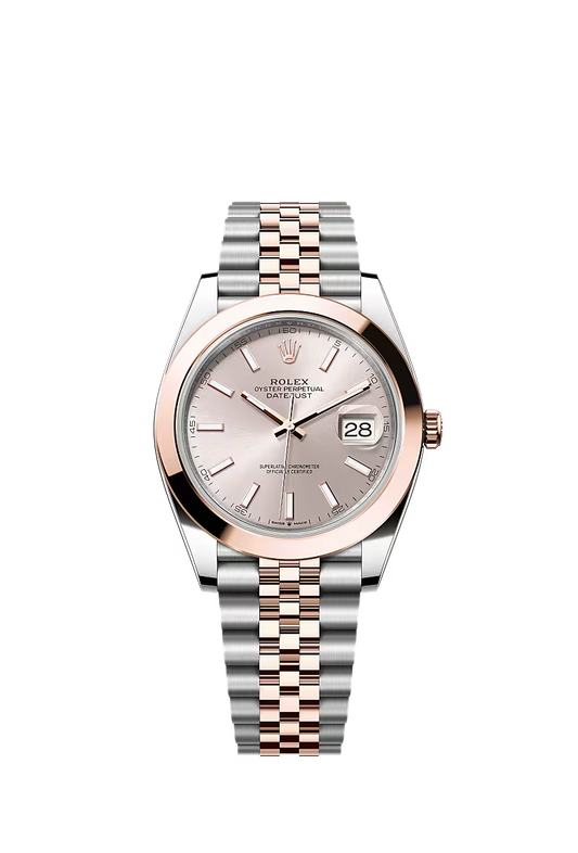 Men’s Rolex Datejust 41 126301 Automatic Watch – Sundust Dial with Everose Rolesor Jubilee Bracelet