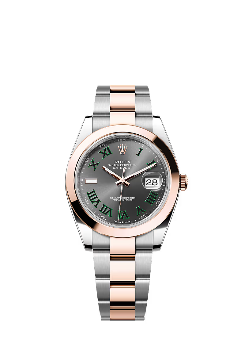 Men’s Rolex Datejust 41 126301 Automatic Watch – Slate Dial with Everose Rolesor Oyster Bracelet