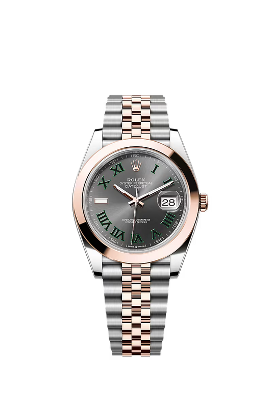 Men’s Rolex Datejust 41 126301 Automatic Watch – Slate Dial with Everose Rolesor Jubilee Bracelet
