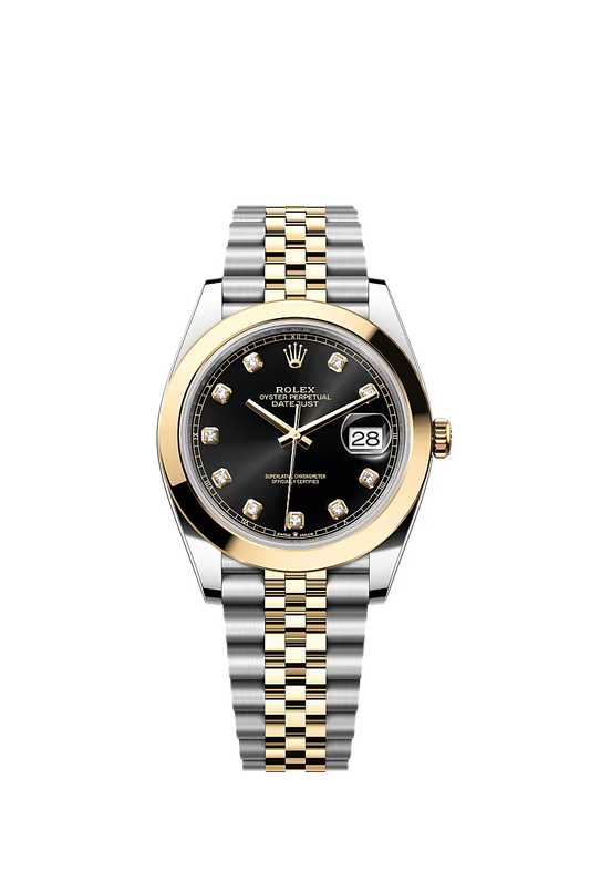 Men’s Datejust 41 Ref. 126303 – Yellow Rolesor, Bright Black Diamond Dial, Jubilee Bracelet