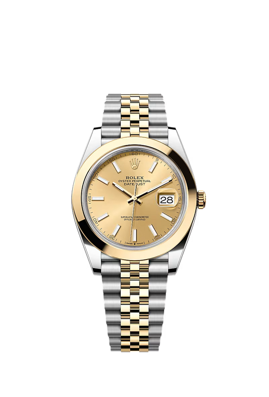 Men’s Datejust 41 Ref. 126303 – Yellow Rolesor, Champagne Dial, Jubilee Bracelet