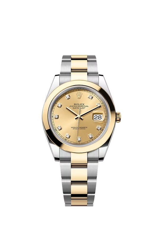 Men’s Datejust 41 Ref. 126303 – Yellow Rolesor, Champagne Diamond Dial, Oyster Bracelet