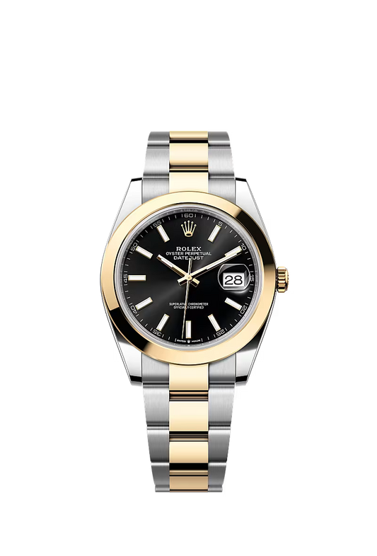 Men’s Datejust 41 Ref. 126303 – Yellow Rolesor, Bright Black Dial, Oyster Bracelet