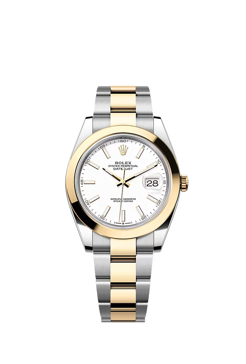 Men’s Datejust 41 Ref. 126303 – Yellow Rolesor, White Dial, Oyster Bracelet