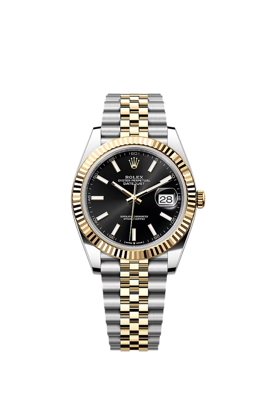 Men’s Rolex Datejust 41 Ref. 126333 Oystersteel & Yellow Gold Watch – Bright Black Dial