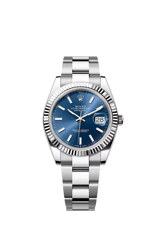 Men’s Datejust 41 Ref. 126334 Automatic Watch in White Rolesor (Bright Blue Dial, Oyster Bracelet)