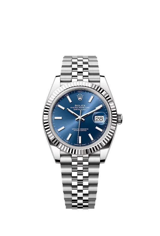 Men’s Rolex Datejust 41 Ref. 126334 – White Rolesor, Bright Blue Dial, Jubilee Bracelet