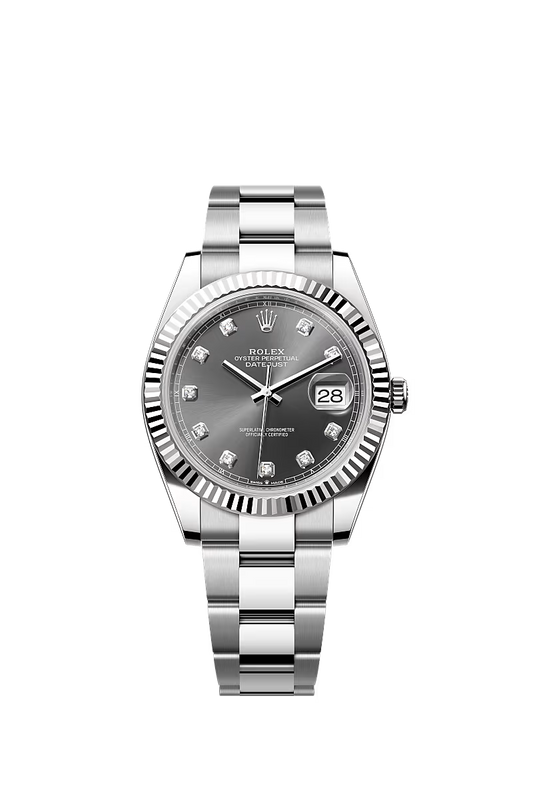 Men’s Datejust 41 Ref. 126334 Automatic Watch – White Rolesor, Slate Diamond Dial, Oyster Bracelet