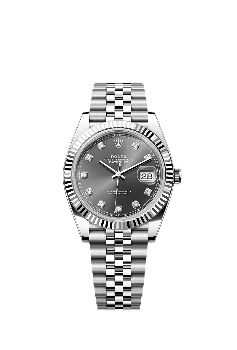 Men’s Rolex Datejust 41 Ref. 126334 – White Rolesor, Slate Diamond Dial, Jubilee Bracelet