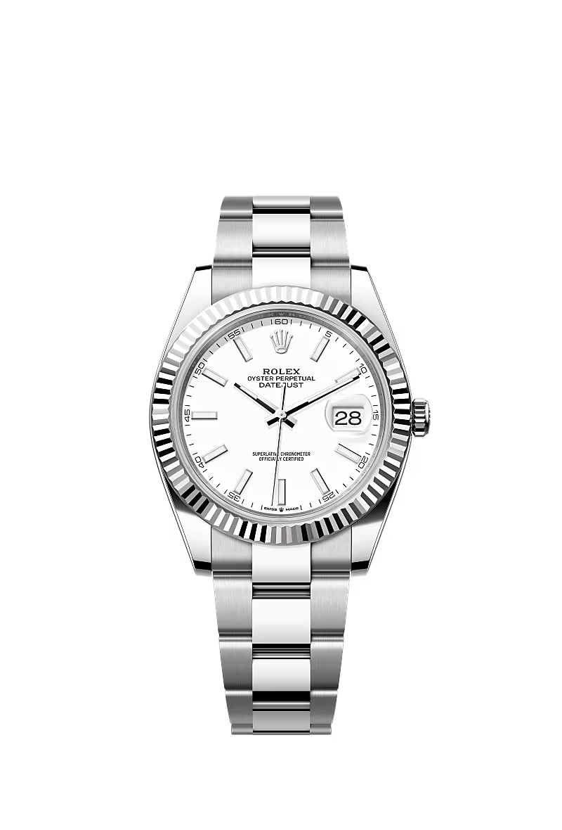 Men’s Datejust 41 Ref. 126334 Automatic Watch in White Rolesor (White Dial, Oyster Bracelet)