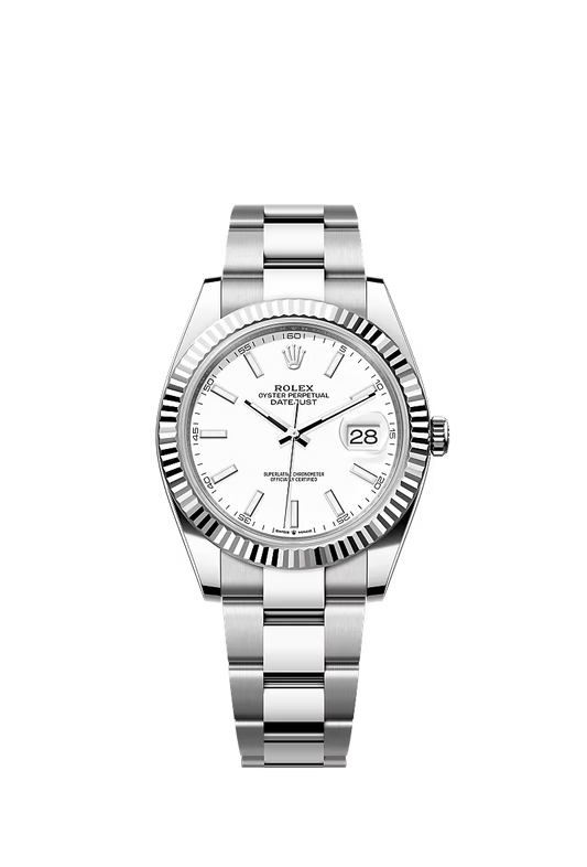 Men’s Datejust 41 Ref. 126334 Automatic Watch in White Rolesor (White Dial, Oyster Bracelet)