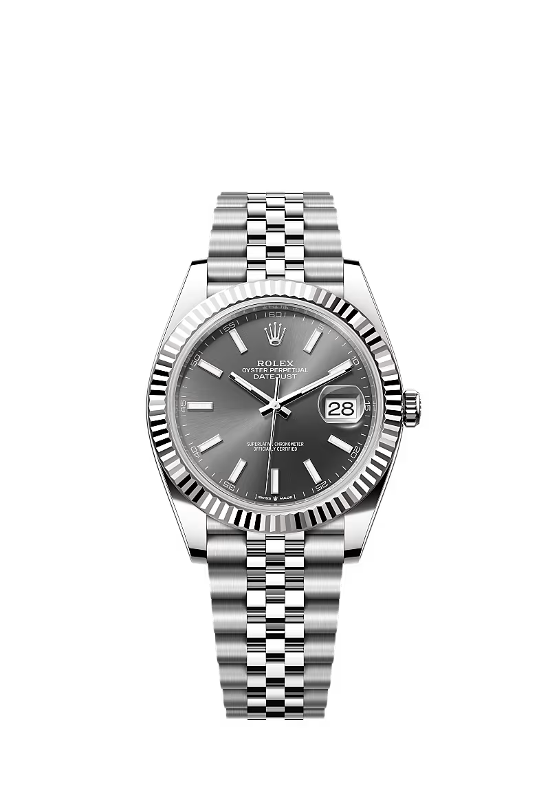 Men’s Datejust 41 Ref. 126334 Automatic Watch – White Rolesor, Slate Dial, Jubilee Bracelet