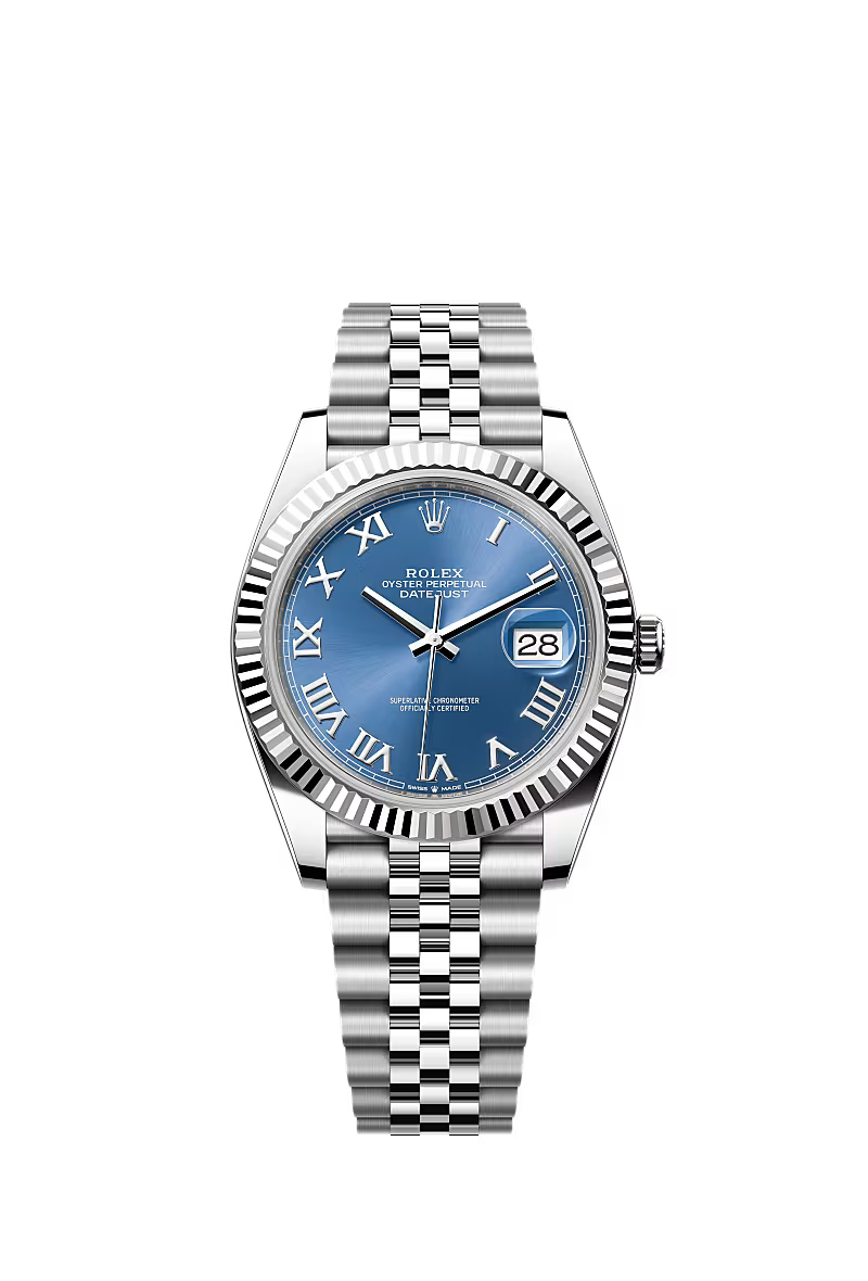 Men’s Rolex Datejust 41 Ref. 126334 – White Rolesor, Azzurro Blue Dial, Jubilee Bracelet