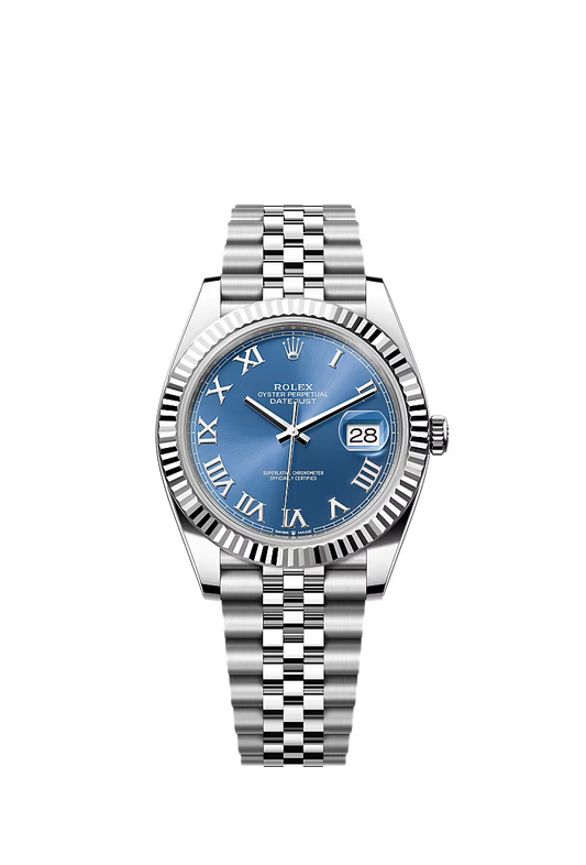 Men’s Rolex Datejust 41 Ref. 126334 – White Rolesor, Azzurro Blue Dial, Jubilee Bracelet