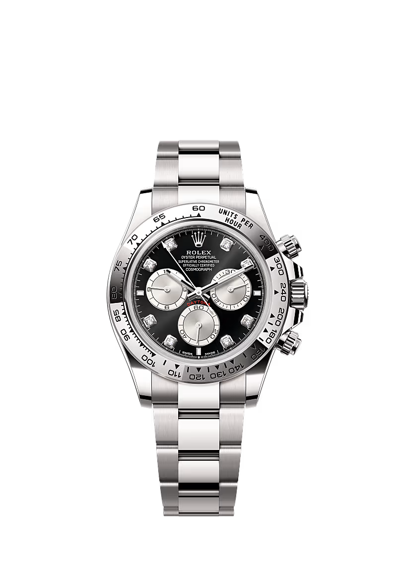 Men’s Rolex Cosmograph Daytona 126509 Black & Diamond Dial 18 kt White Gold Watch